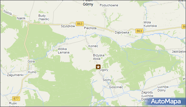 mapa Brzyska Wola, Brzyska Wola na mapie Targeo