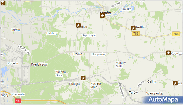 mapa Brzyszów, Brzyszów na mapie Targeo