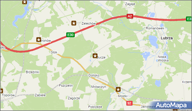 mapa Bucze gmina Lubrza, Bucze gmina Lubrza na mapie Targeo