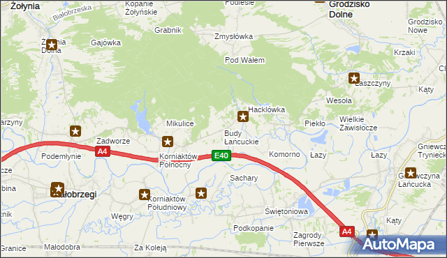 mapa Budy Łańcuckie, Budy Łańcuckie na mapie Targeo