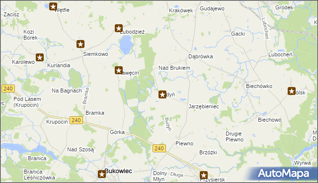 mapa Budyń, Budyń na mapie Targeo