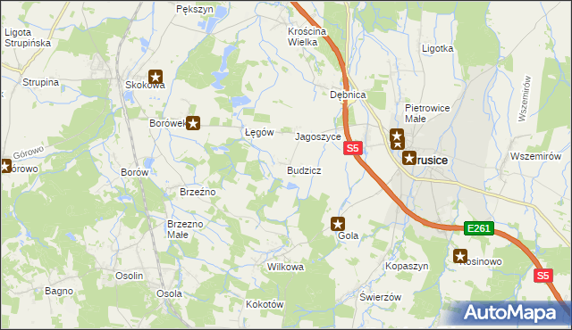 mapa Budzicz, Budzicz na mapie Targeo