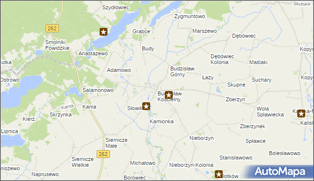 mapa Budzisław Kościelny, Budzisław Kościelny na mapie Targeo