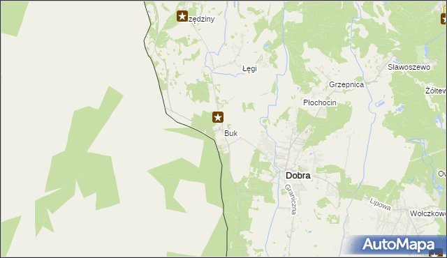 mapa Buk gmina Dobra (Szczecińska), Buk gmina Dobra (Szczecińska) na mapie Targeo