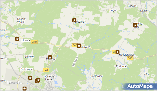 mapa Bukowice gmina Brzeg Dolny, Bukowice gmina Brzeg Dolny na mapie Targeo