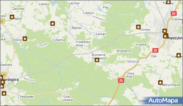 mapa Bukowina Sycowska, Bukowina Sycowska na mapie Targeo