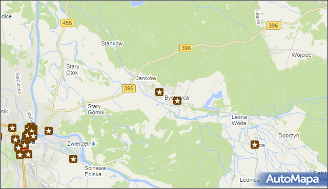 mapa Bystrzyca gmina Oława, Bystrzyca gmina Oława na mapie Targeo