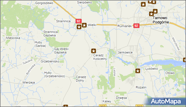 mapa Ceradz Kościelny, Ceradz Kościelny na mapie Targeo