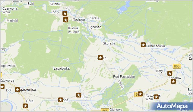 mapa Cetula, Cetula na mapie Targeo