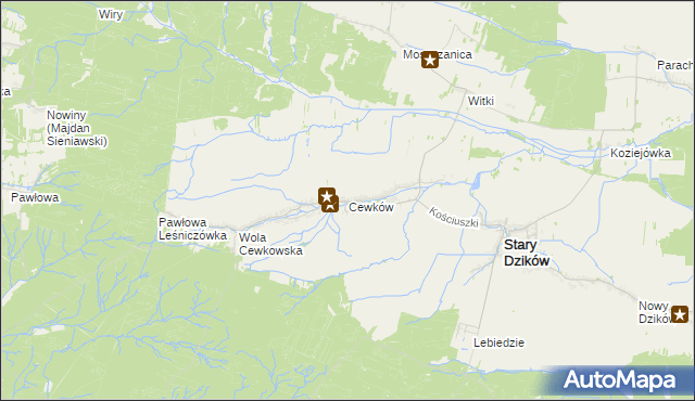 mapa Cewków, Cewków na mapie Targeo