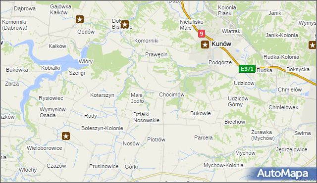 mapa Chocimów, Chocimów na mapie Targeo