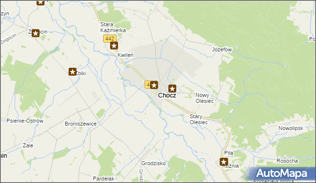 mapa Chocz, Chocz na mapie Targeo