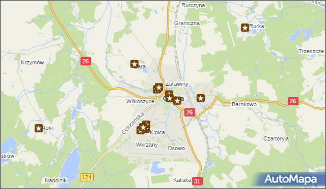 mapa Chojna powiat gryfiński, Chojna powiat gryfiński na mapie Targeo