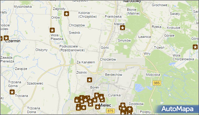 mapa Chorzelów, Chorzelów na mapie Targeo