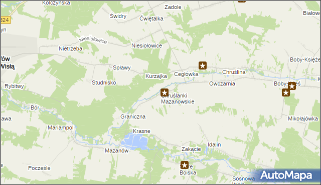 mapa Chruślanki Mazanowskie, Chruślanki Mazanowskie na mapie Targeo