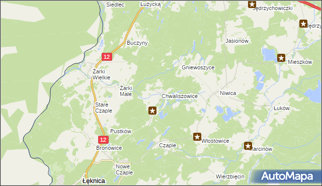 mapa Chwaliszowice, Chwaliszowice na mapie Targeo