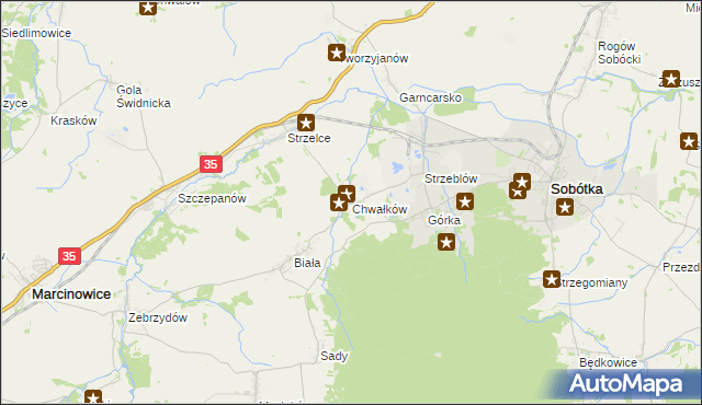 mapa Chwałków, Chwałków na mapie Targeo