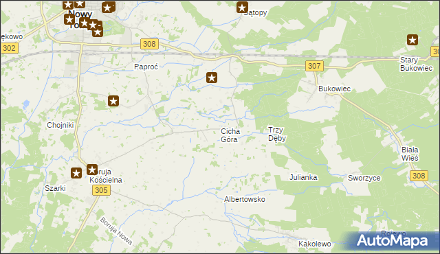 mapa Cicha Góra, Cicha Góra na mapie Targeo