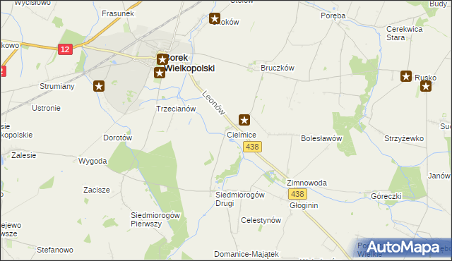 mapa Cielmice, Cielmice na mapie Targeo