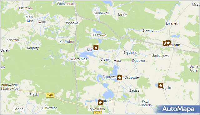 mapa Cisiny, Cisiny na mapie Targeo