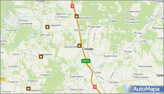 mapa Cmolas, Cmolas na mapie Targeo