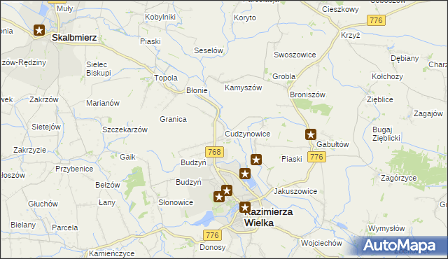 mapa Cudzynowice, Cudzynowice na mapie Targeo