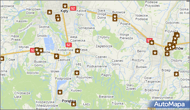 mapa Czaniec, Czaniec na mapie Targeo