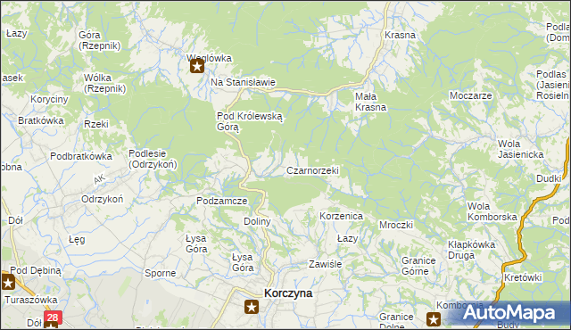 mapa Czarnorzeki, Czarnorzeki na mapie Targeo