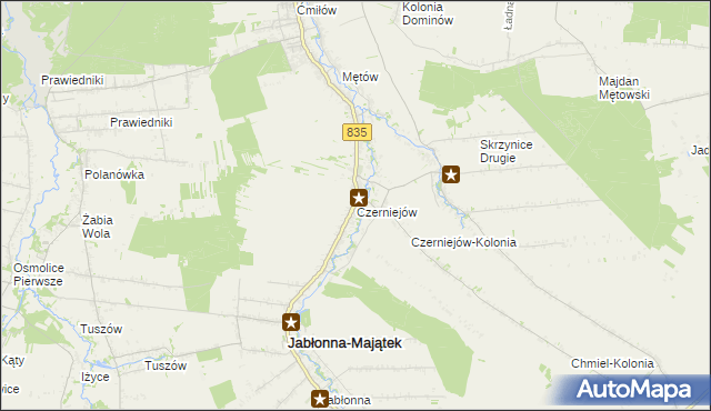 mapa Czerniejów gmina Jabłonna, Czerniejów gmina Jabłonna na mapie Targeo