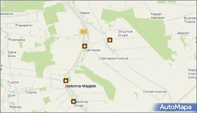 mapa Czerniejów-Kolonia, Czerniejów-Kolonia na mapie Targeo