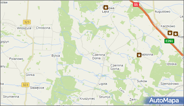 mapa Czernina Dolna, Czernina Dolna na mapie Targeo