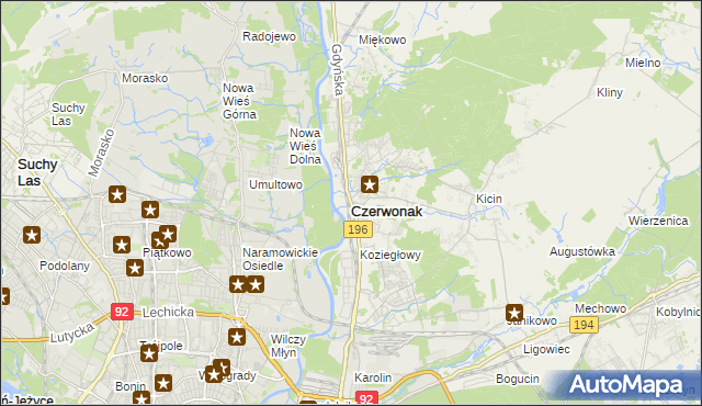 mapa Czerwonak, Czerwonak na mapie Targeo