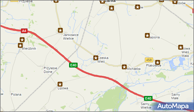 mapa Czeska Wieś, Czeska Wieś na mapie Targeo