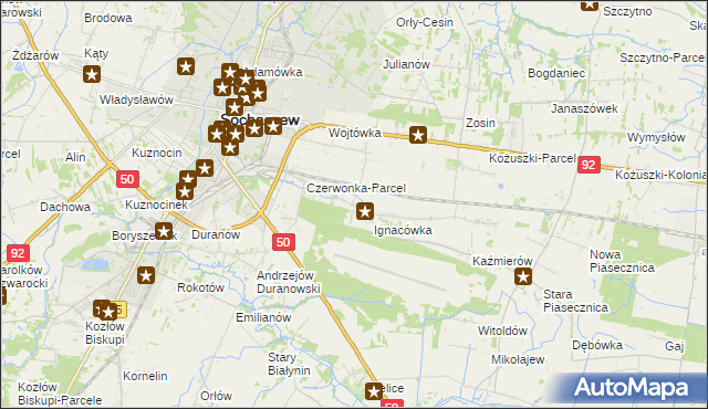 mapa Czyste gmina Sochaczew, Czyste gmina Sochaczew na mapie Targeo