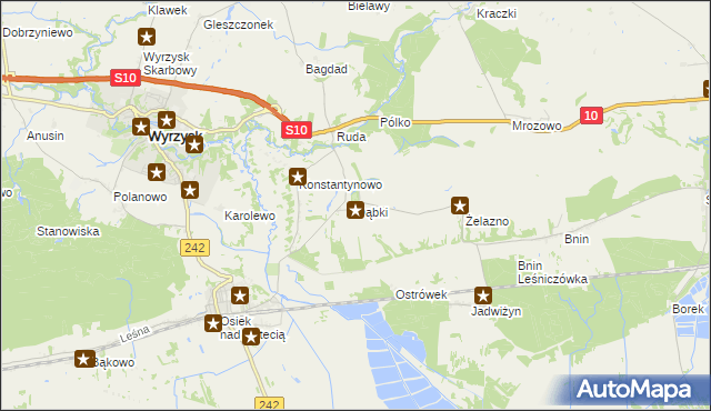 mapa Dąbki gmina Wyrzysk, Dąbki gmina Wyrzysk na mapie Targeo