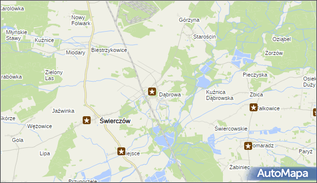 mapa Dąbrowa gmina Świerczów, Dąbrowa gmina Świerczów na mapie Targeo