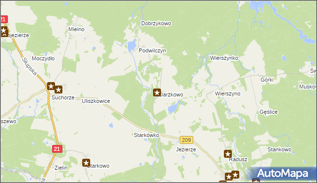 mapa Darżkowo, Darżkowo na mapie Targeo