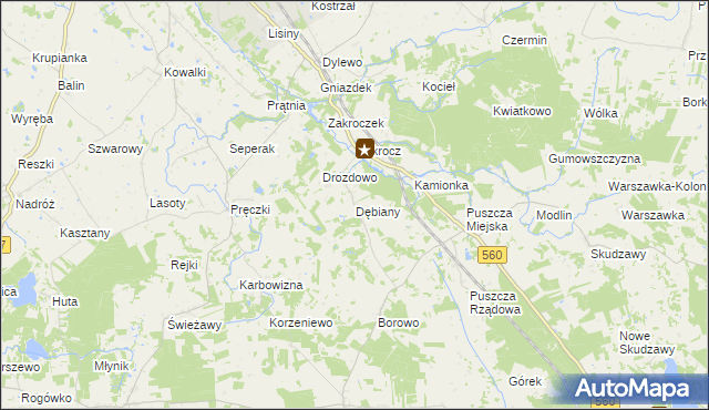 mapa Dębiany gmina Rypin, Dębiany gmina Rypin na mapie Targeo