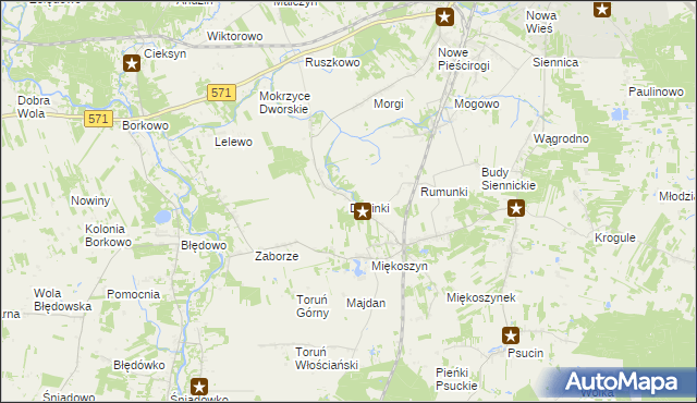 mapa Dębinki gmina Nasielsk, Dębinki gmina Nasielsk na mapie Targeo