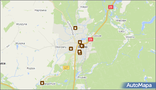 mapa Dębno powiat myśliborski, Dębno powiat myśliborski na mapie Targeo