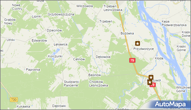 mapa Dębowola, Dębowola na mapie Targeo