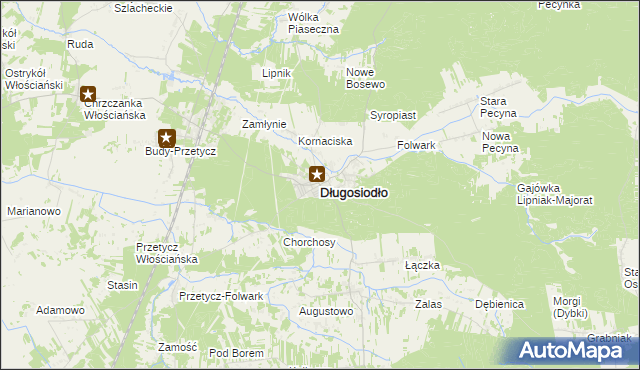 mapa Długosiodło, Długosiodło na mapie Targeo