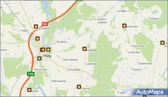 mapa Dobiesław gmina Płoty, Dobiesław gmina Płoty na mapie Targeo