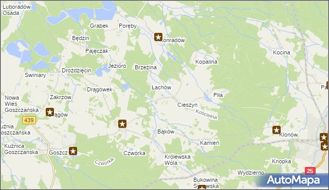 mapa Dobrzec gmina Sośnie, Dobrzec gmina Sośnie na mapie Targeo