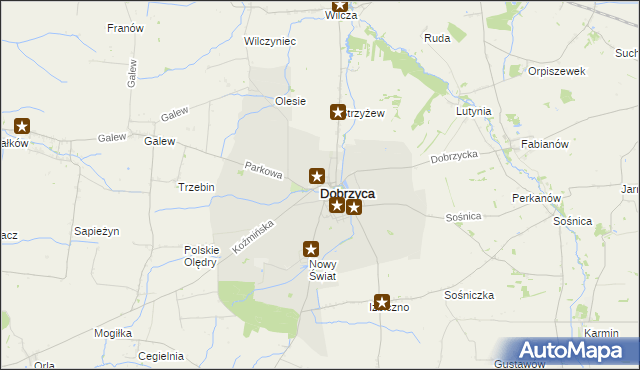 mapa Dobrzyca powiat pleszewski, Dobrzyca powiat pleszewski na mapie Targeo