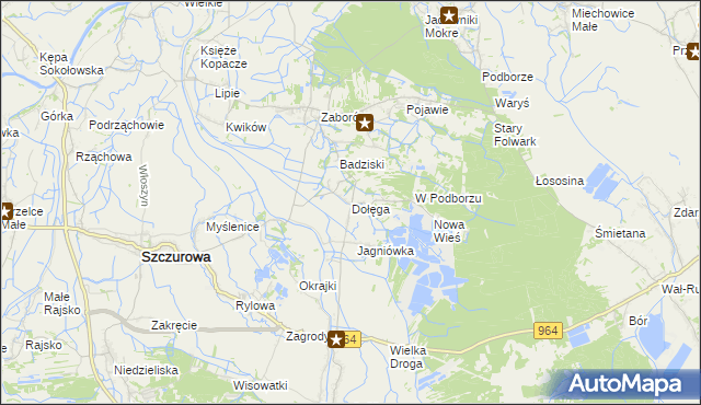 mapa Dołęga gmina Szczurowa, Dołęga gmina Szczurowa na mapie Targeo