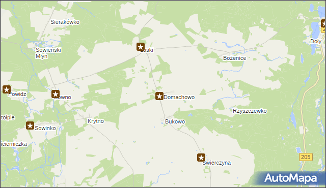 mapa Domachowo gmina Polanów, Domachowo gmina Polanów na mapie Targeo