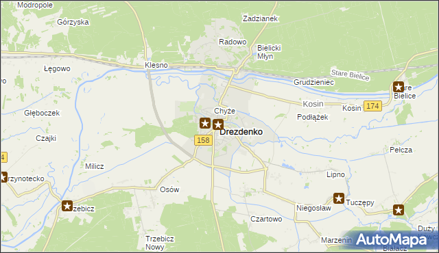 mapa Drezdenko, Drezdenko na mapie Targeo