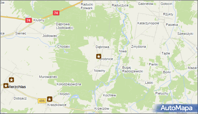 mapa Drobnice, Drobnice na mapie Targeo