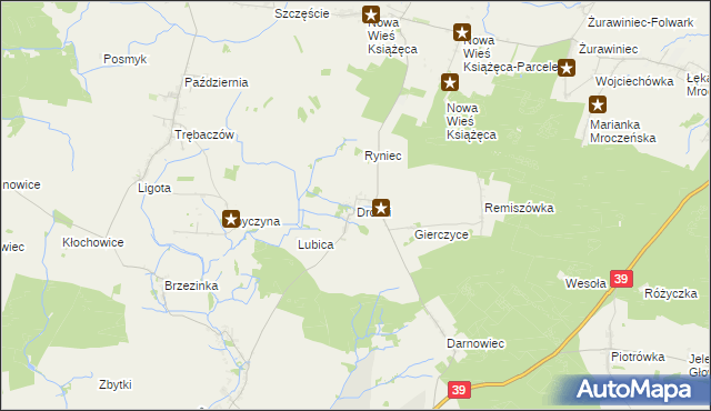 mapa Drożki, Drożki na mapie Targeo